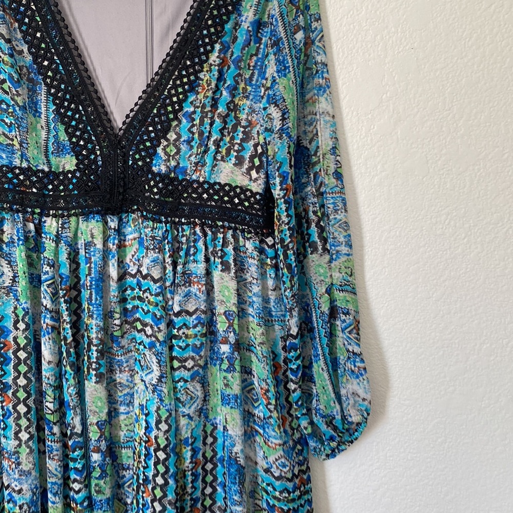 Betsy Johnson Cold Shoulder Long Sleeve Baby Doll Dress - Picture 7 of 10